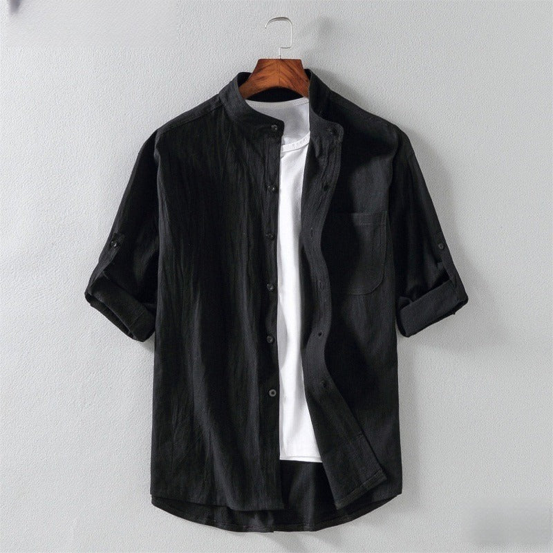 Stand Collar Casual Shirt