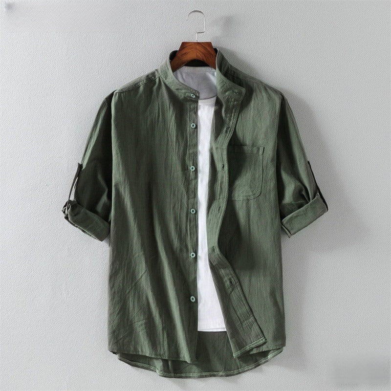 Stand Collar Casual Shirt