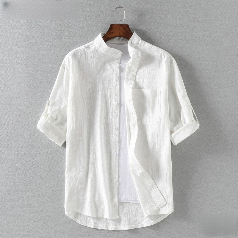 Stand Collar Casual Shirt